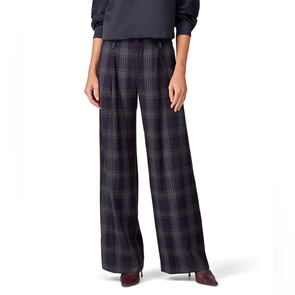 Vince Plaid Wide Leg Trousers